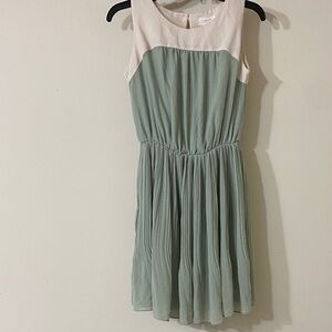 Urban Pastel Green and Cream Casual Dress